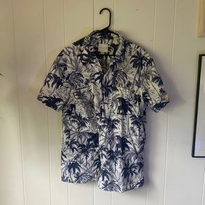 Blue and white Hawaiian Shirt from American Eagle